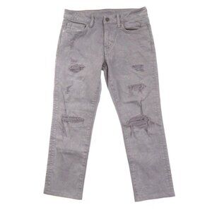 American Eagle Men’s Slim Fit Gray Distressed Jeans Size 28x28 AEO Denim
